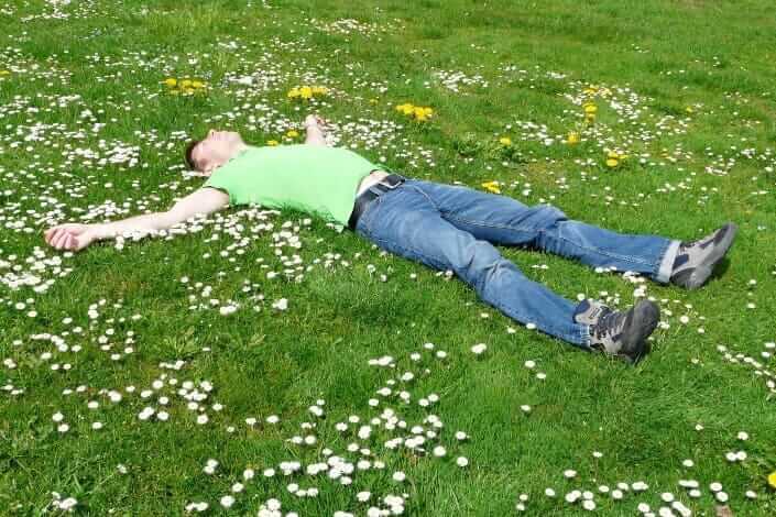 Man laying on the field