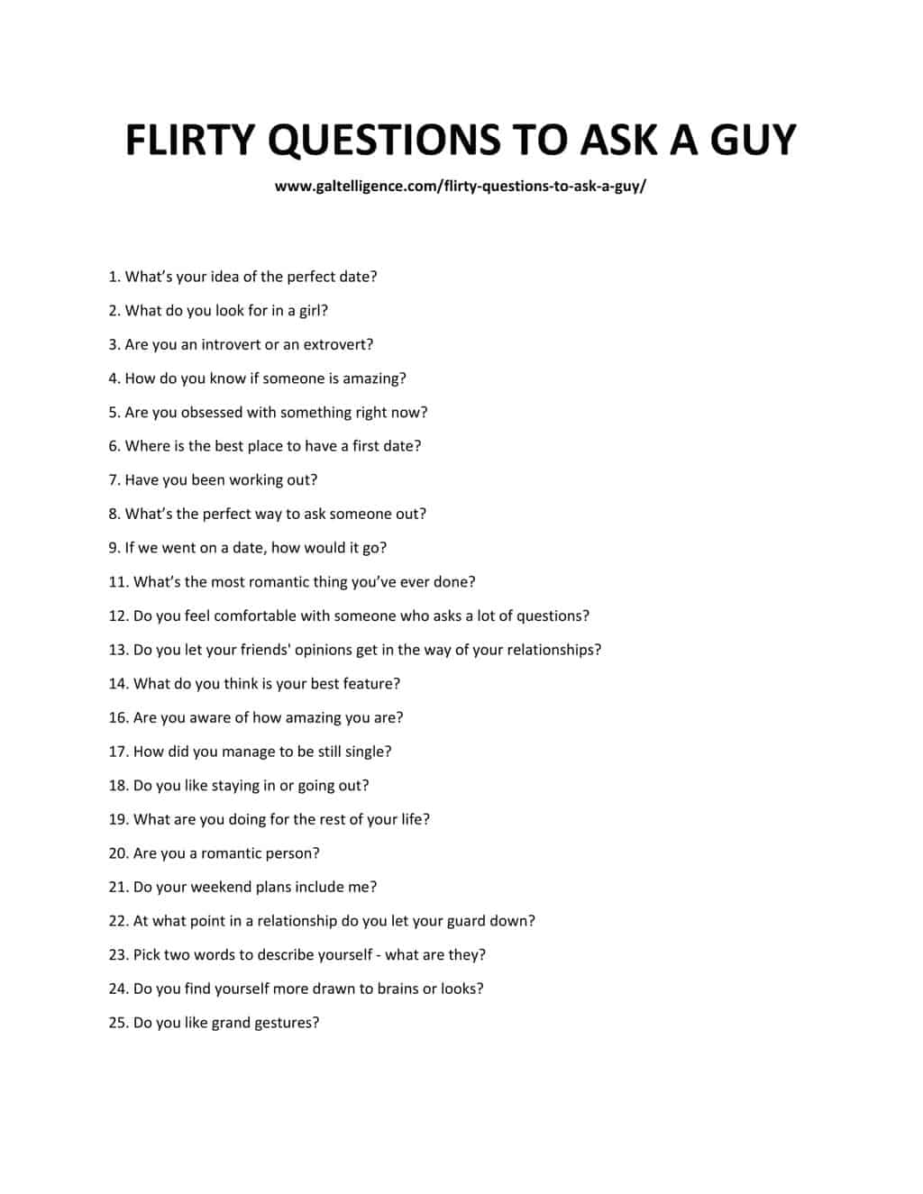 50 flirty questions to ask a guy