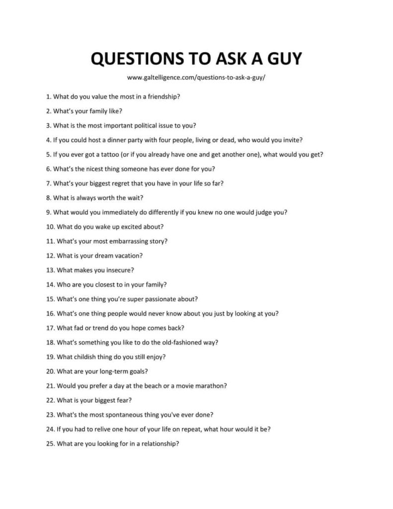 71 Best Questions To Ask a Guy - The only list you need!