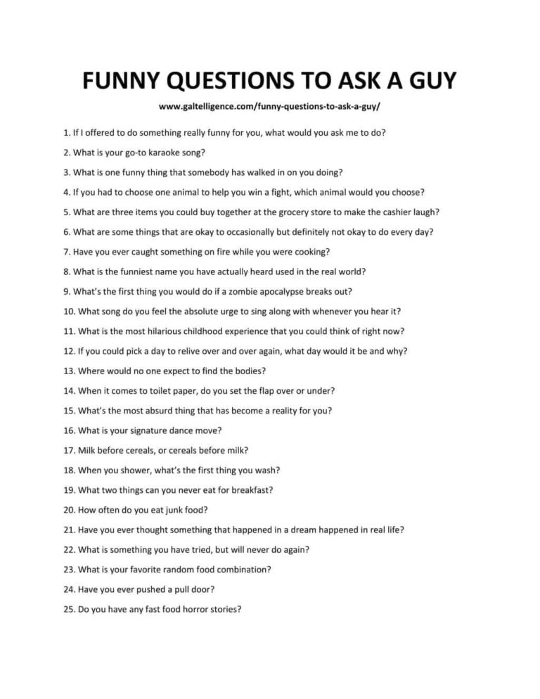 Funny Questions to Ask a Boy - Bell Hinisal