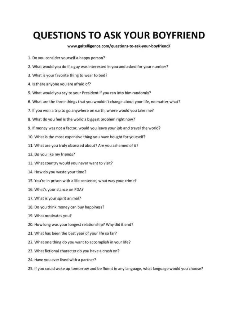 129 Questions To Ask Your Boyfriend - Get To Know Your Partner Better