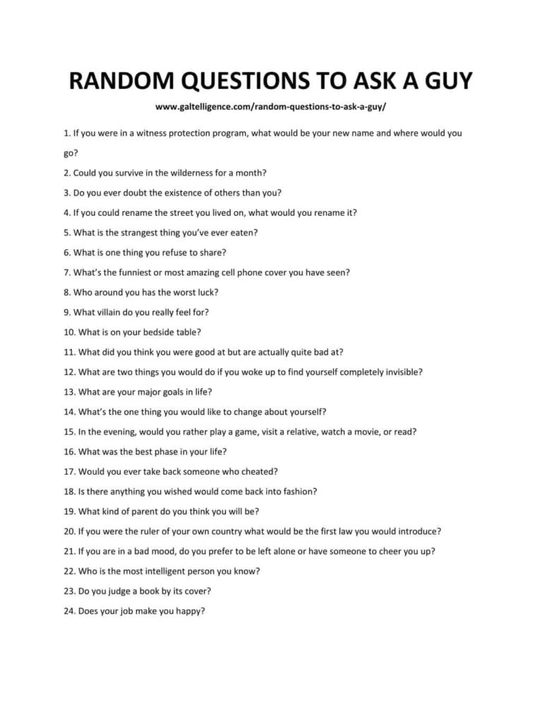 75 Best Random Questions To Ask A Guy Make A Connection
