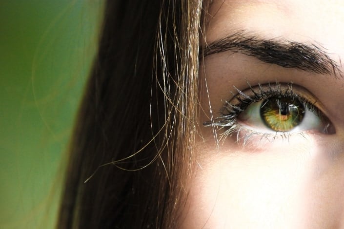 Close up of a girl's eye.