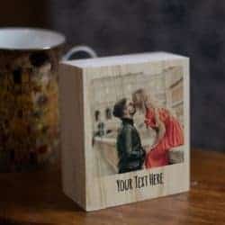 wooden block with picture