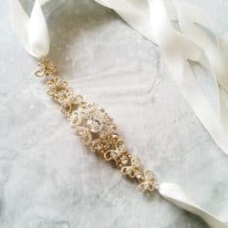 unique bridesmaid gifts - Gold Bridal Ribbon Hair Band