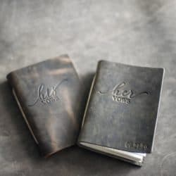 Best unique bridal shower gifts - Leather Wedding Vow Book