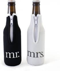 Best unique bridal shower gifts - Mr and Mrs Wedding Beer Bottle Coolies