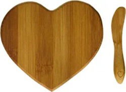 Heart-Shaped Bamboo Cheese Board