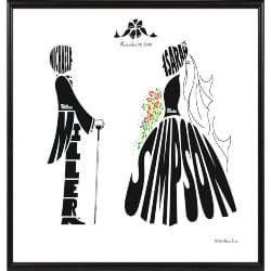 Personalized Wedding Silhouette Print
