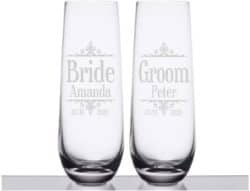 best personalized bridal shower gifts - Flute Glasses