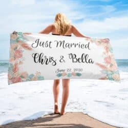 Just Married Beach Towel