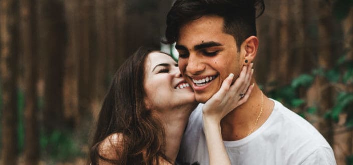 young couple laughing 