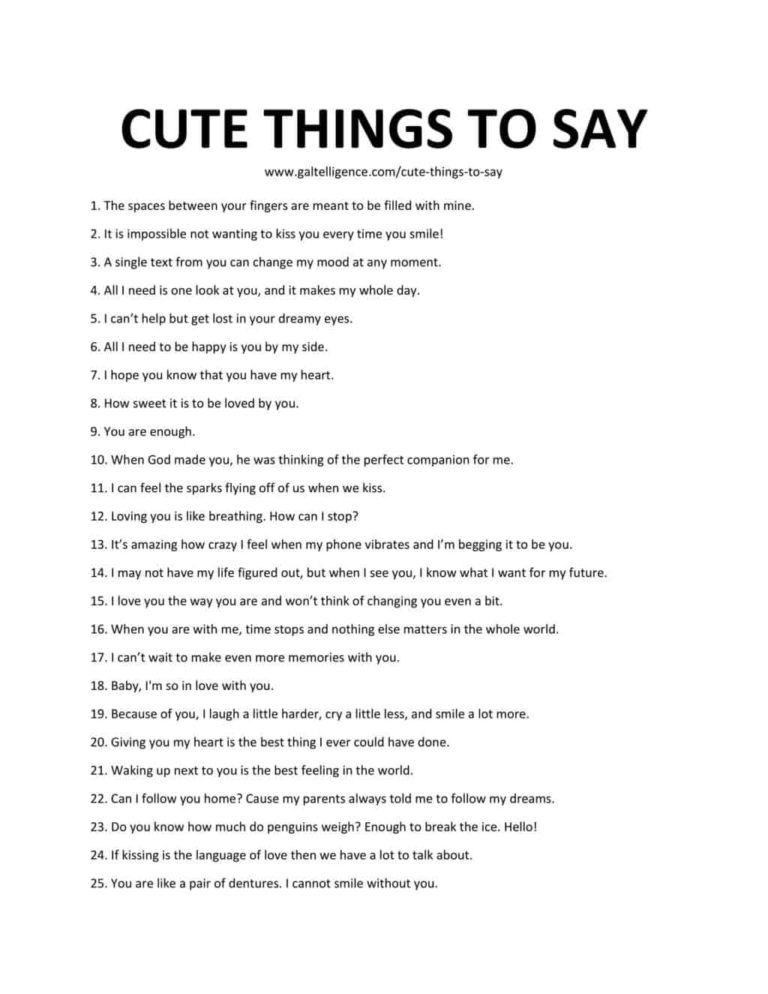 85 Cute Things To Say - Make your partner feel awesome.