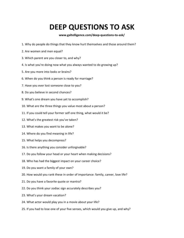 189 Best Deep Questions to Ask - The Only List You Need In Your Life