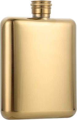 HIDORAN 6oz Gold Pocket Hip Flask
