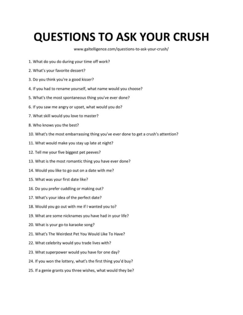 57 Best Questions To Ask Your Crush - Get to know him.