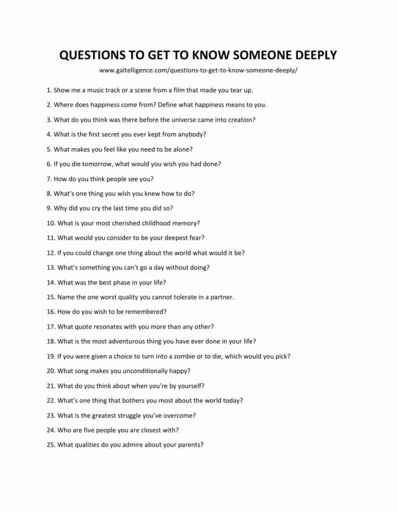 37 Best Questions To Get To Know Someone Deeply