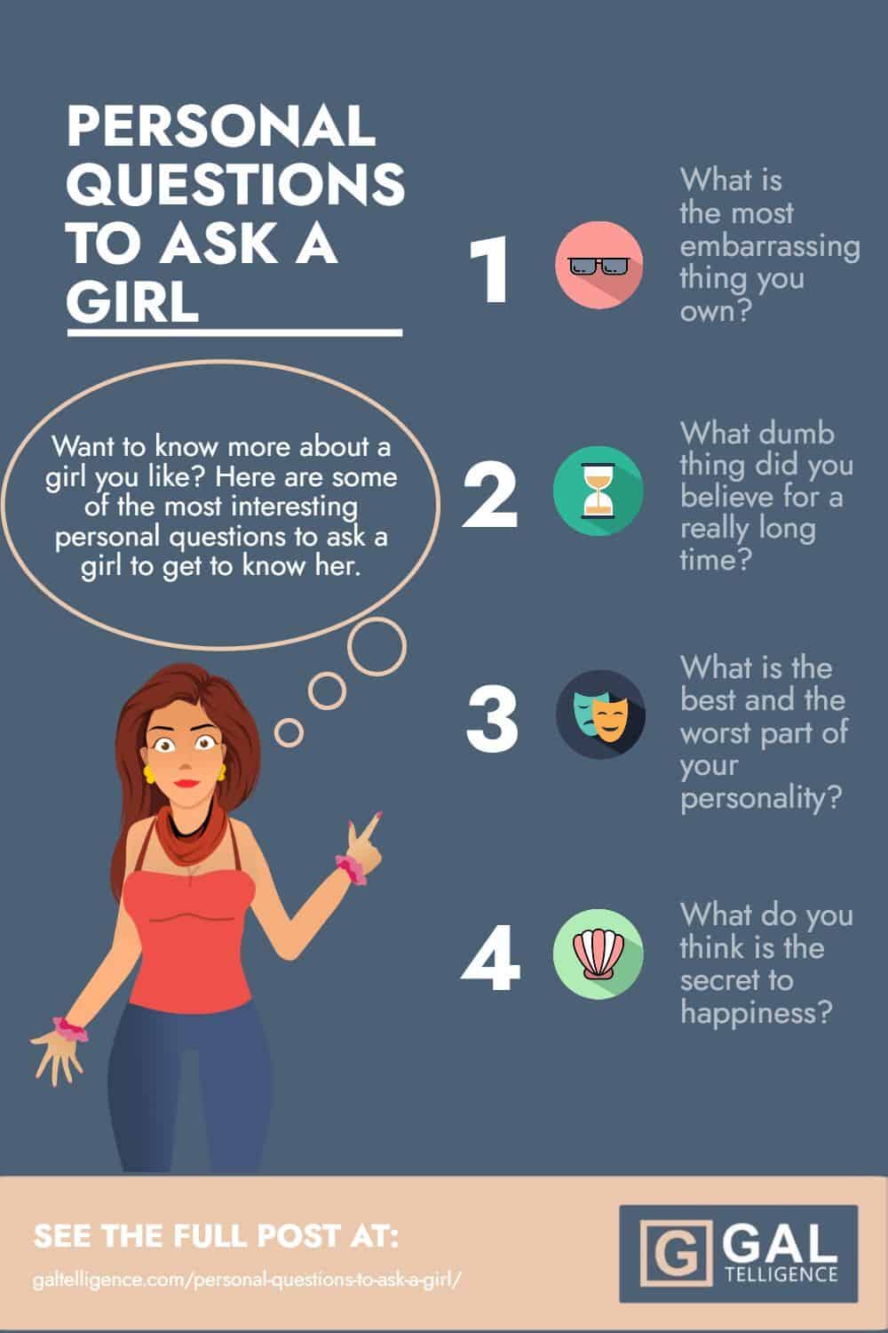 Personal questions to ask a girl - Infographic
