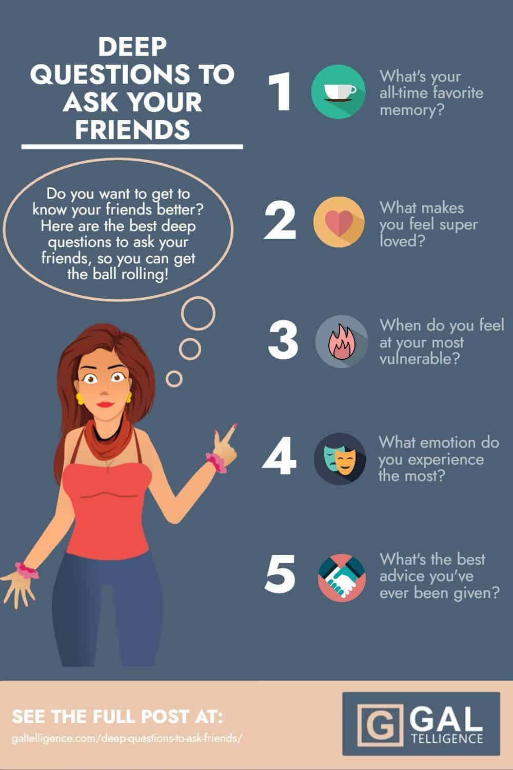 Deep Questions To Ask Friends - Infographics
