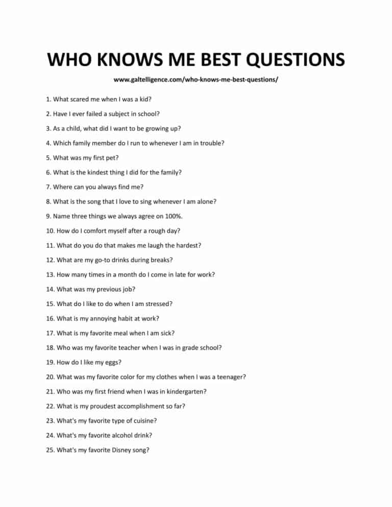 31 Who Knows Me Best Questions - Easily Know People Who Value You