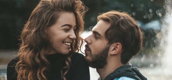 Couple smiling with each other