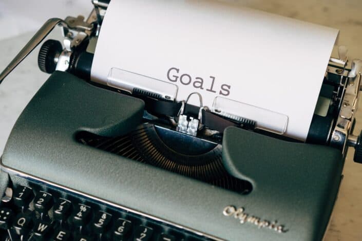 Word Goals Written On The Paper In Typewriter