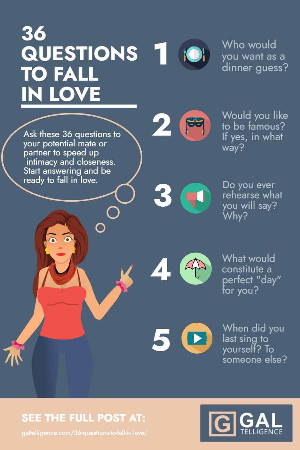 36 Questions to Fall In Love -Infographic