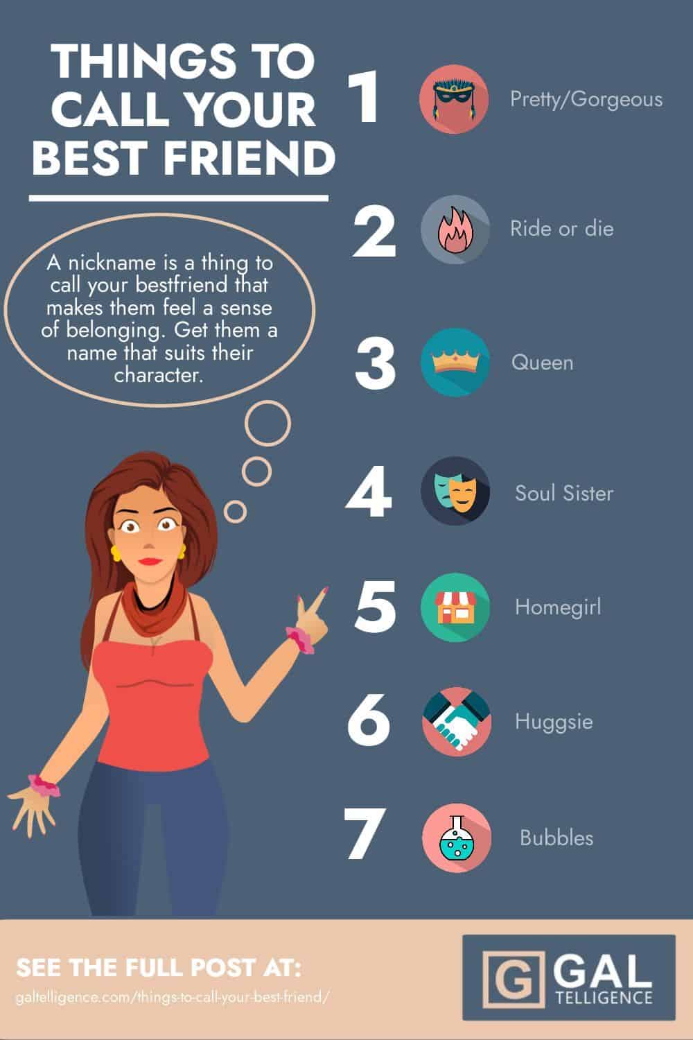 Things To Call Your Best Friend - Infographics