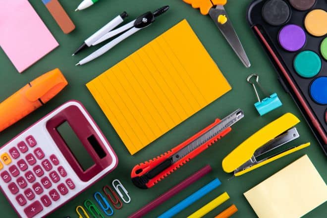 School Supplies in a Flat Lay - Essentials For College Students