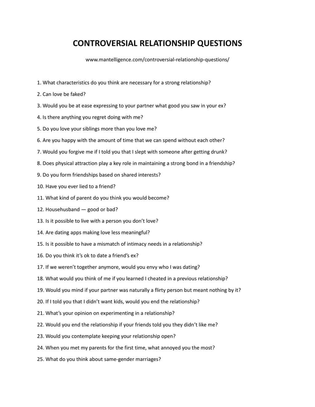 List of Questions