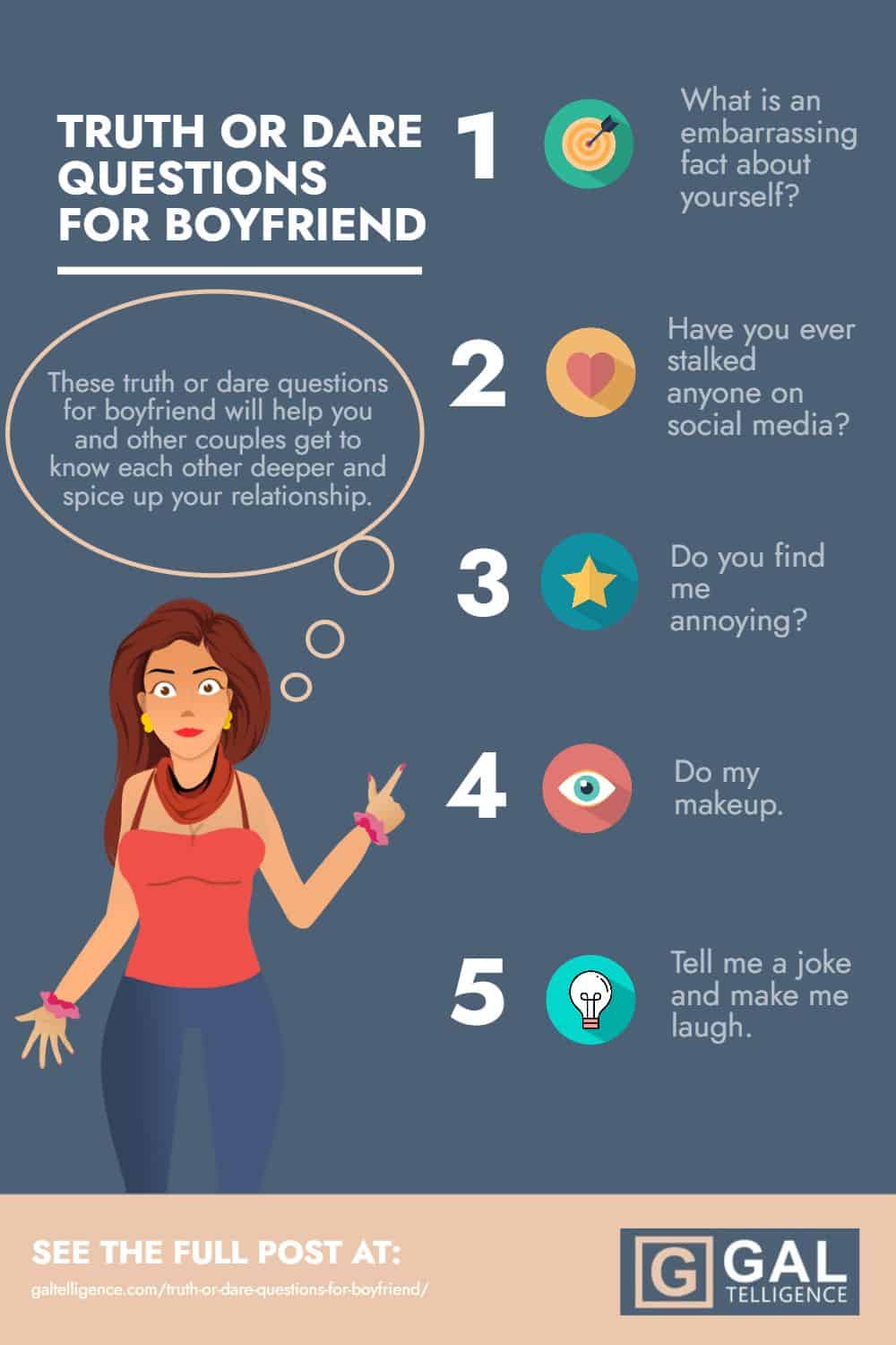 Truth or dare questions for boyfriend - Infographics