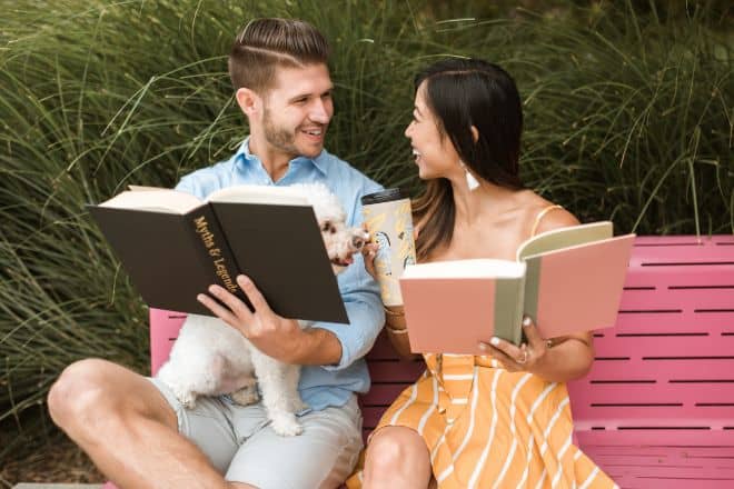couple reading books together - controversial relationship questions