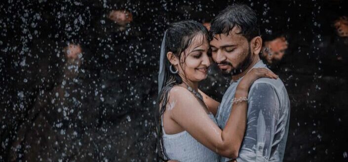 Man Hugging a Woman Under the Rain