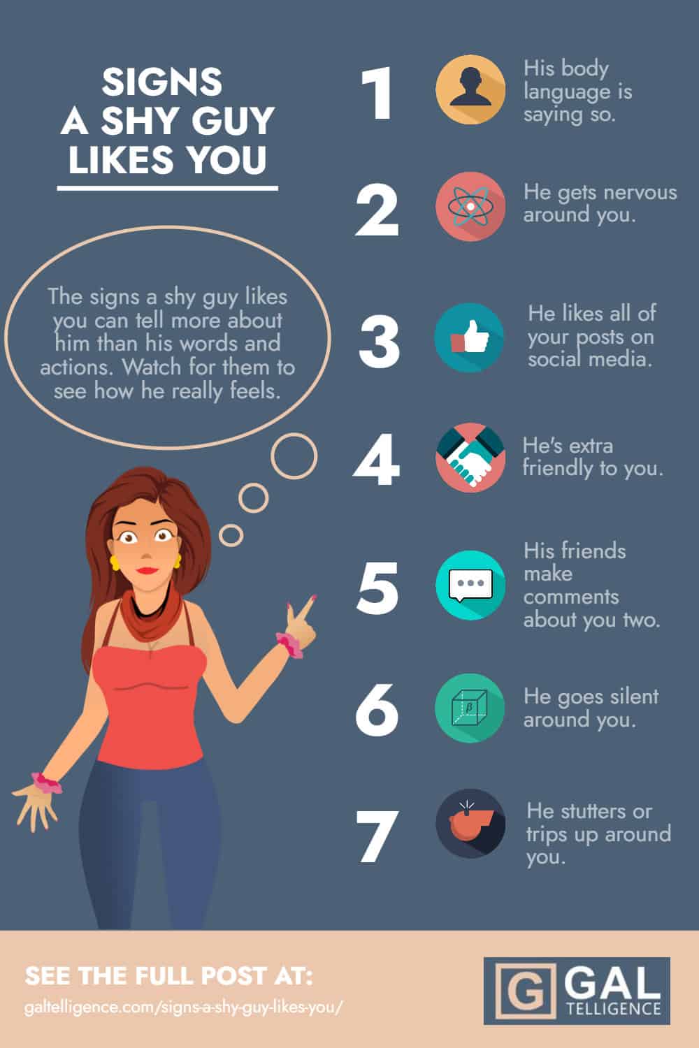 Infographic - Signs A Shy Guy Likes You