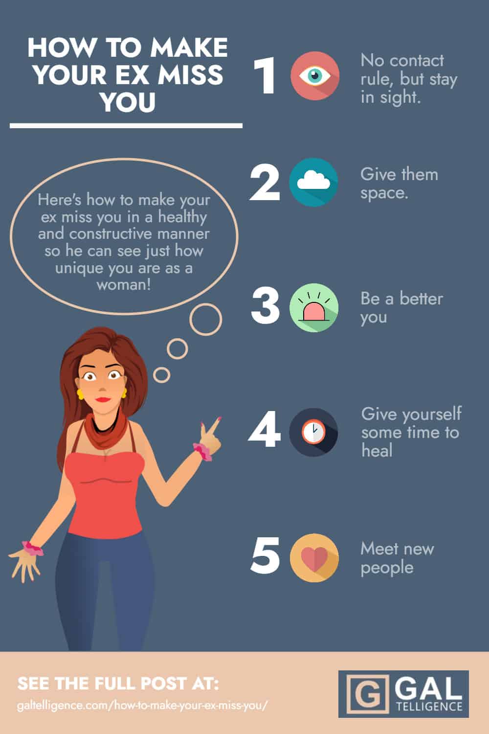 How to make your ex miss you - Infographic