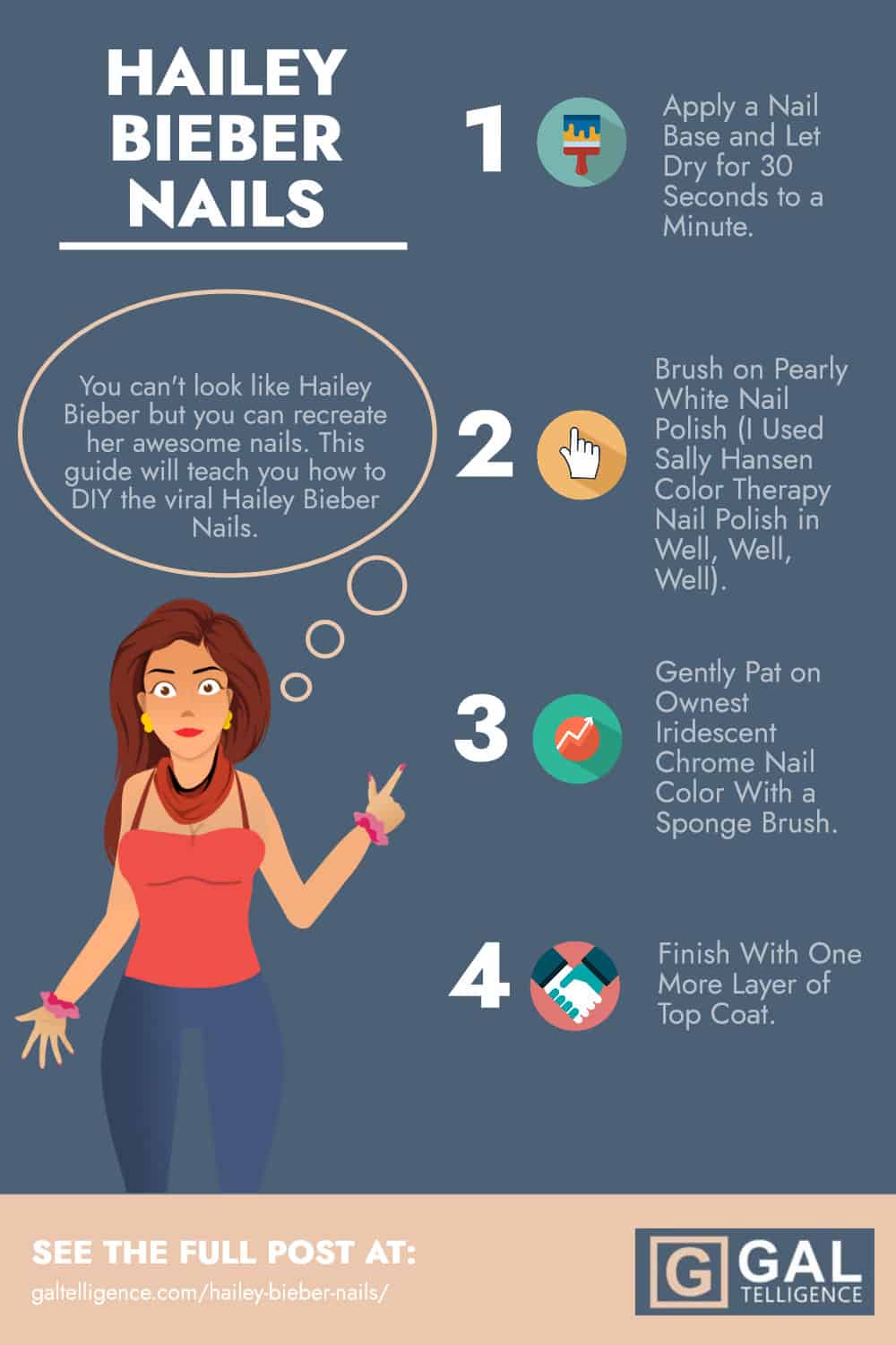 Hailey Bieber Nails - Infographic